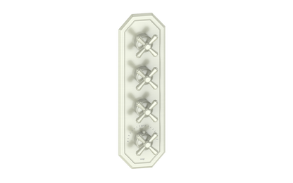 Vogt Carinthia 3/4" High-Flow Thermostatic Valve Trim with 3 Stops in Brushed Nickel with Cross Handle – TM.C3.350.BN