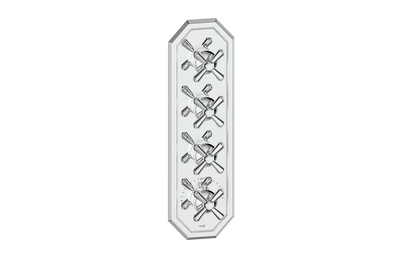 Vogt Carinthia 3/4" High-Flow Thermostatic Valve Trim with 3 Stops in Polished Chrome with Cross Handle – TM.C3.350.CC