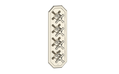 Vogt Carinthia 3/4" High-Flow Thermostatic Valve Trim with 3 Stops in Polished Nickel with Cross Handle – TM.C3.350.PN