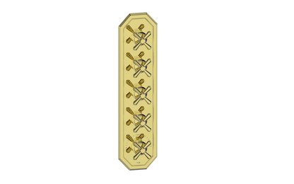 Vogt Carinthia 3/4" High-Flow Thermostatic Valve Trim with 4 Stops in Brushed Gold with Cross Handle – TM.C3.450.BG