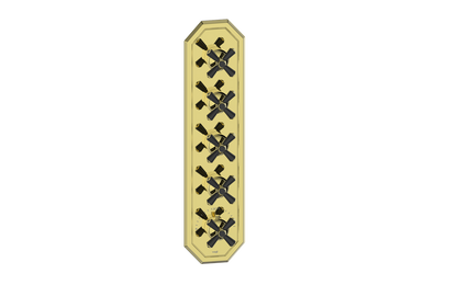 Vogt Carinthia 3/4" High-Flow Thermostatic Valve Trim with 4 Stops in Brushed Gold & Matte Black with Cross Handle – TM.C3.450.BGB
