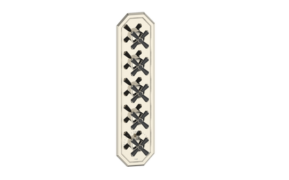 Vogt Carinthia 3/4" High-Flow Thermostatic Valve Trim with 4 Stops in Polished Nickel & Matte Black with Cross Handle – TM.C3.450.PB