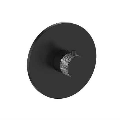 Vogt Drava Trim for 3/4" Thermostatic Valve in Chrome / Matte Black - TM.DA.140.CB