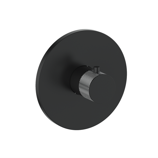 Vogt Drava Trim for 3/4" Thermostatic Valve in Chrome / Matte Black - TM.DA.140.CB