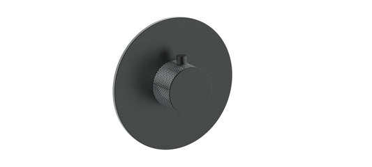 Vogt Drava Trim for 3/4" High-Flow Thermostatic Valve in Chrome / Matte Black - TM.DA.150.CB