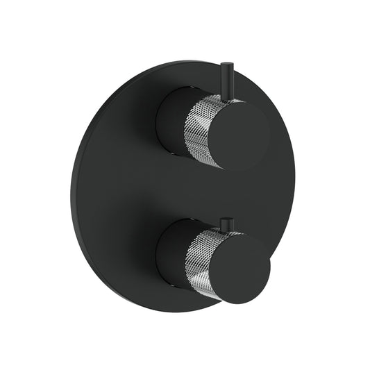 Vogt Drava Trim for 2-Way Thermostatic Valve in Chrome / Matte Black - TM.DA.220.CB