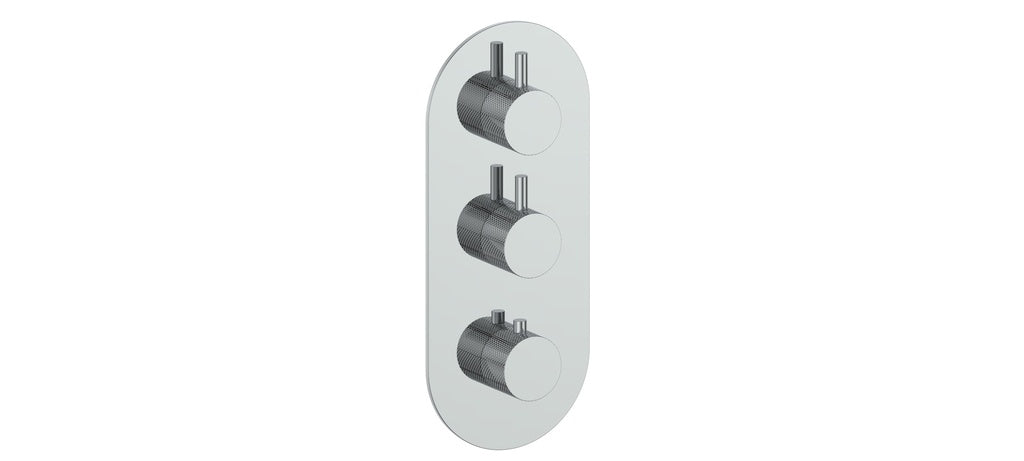 Vogt Drava Trim for 3/4" High-Flow Thermostatic Valve with 2 Volume Controls in Polished Chrome - TM.DA.250.CC