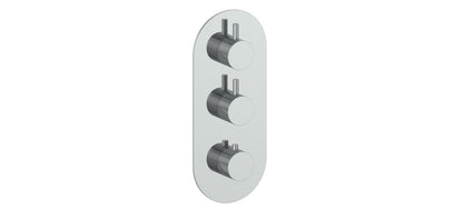 Vogt Drava Trim for 3/4" High-Flow Thermostatic Valve with 2 Volume Controls in Polished Chrome - TM.DA.250.CC
