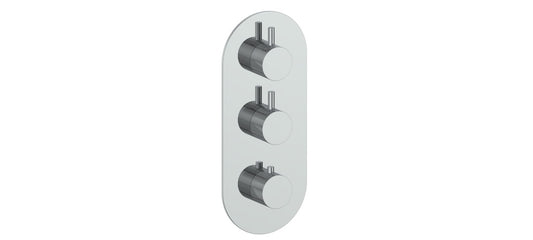 Vogt Drava Trim for 3/4" High-Flow Thermostatic Valve with 2 Volume Controls in Polished Chrome - TM.DA.250.CC