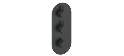 Vogt Drava Trim for 3/4" High-Flow Thermostatic Valve with 2 Volume Controls in Matte Black - TM.DA.250.MB