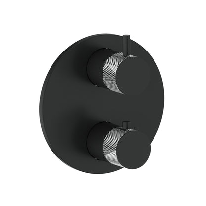 Vogt Drava Trim for 3-Way Thermostatic Valve in Chrome / Matte Black - TM.DA.320.CB