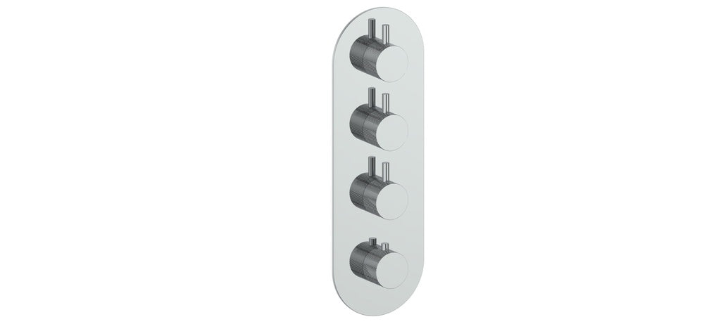 Vogt Drava Trim for 3/4" High-Flow Thermostatic Valve with 3 Volume Controls in Polished Chrome - TM.DA.350.CC