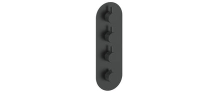 Vogt Drava Trim for 3/4" High-Flow Thermostatic Valve with 3 Volume Controls in Matte Black - TM.DA.350.MB
