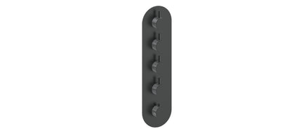 Vogt Drava Trim for 3/4" High-Flow Thermostatic Valve with 4 Volume Controls in Chrome / Matte Black - TM.DA.450.CB