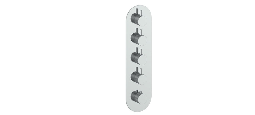 Vogt Drava Trim for 3/4" High-Flow Thermostatic Valve with 4 Volume Controls in Polished Chrome - TM.DA.450.CC