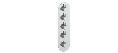 Vogt Drava Trim for 3/4" High-Flow Thermostatic Valve with 4 Volume Controls in Polished Chrome - TM.DA.450.CC
