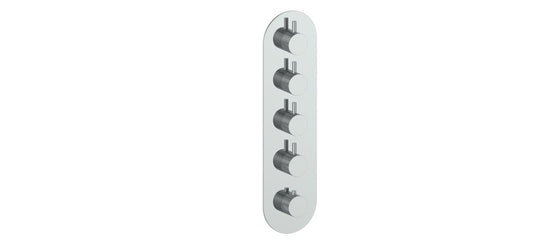 Vogt Drava Trim for 3/4" High-Flow Thermostatic Valve with 4 Volume Controls in Polished Chrome - TM.DA.450.CC
