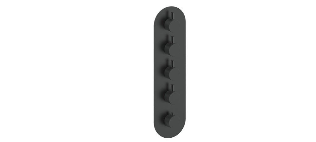 Vogt Drava Trim for 3/4" High-Flow Thermostatic Valve with 4 Volume Controls in Matte Black - TM.DA.450.MB