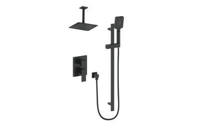 Vogt Kapfenberg 2-Way PB Shower Kit Trim with 6-inch Ceiling Arm TM.KG.210.216 in Matte Black
