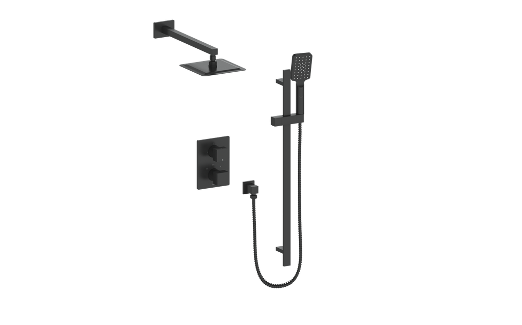 Vogt Kapfenberg 2-Way Thermostatic Shower Kit Trim TM.KG.220.210 in Matte Black