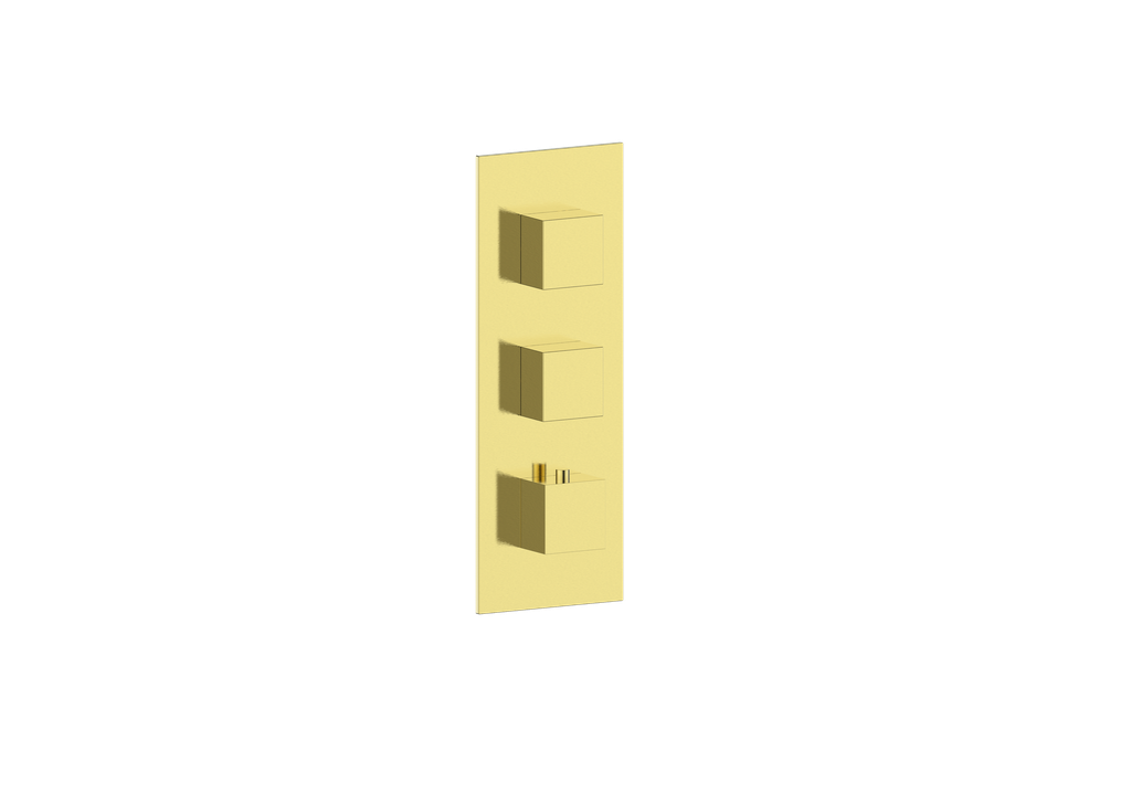 Vogt Kapfenberg Trim for 3/4-inch High-Flow Thermostatic Valve with 2 Volume Controls TM.KG.250 in Brushed Gold