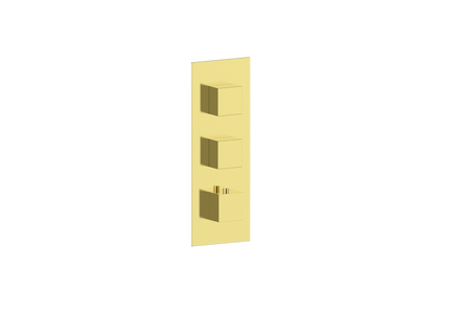 Vogt Kapfenberg Trim for 3/4-inch High-Flow Thermostatic Valve with 2 Volume Controls TM.KG.250 in Brushed Gold