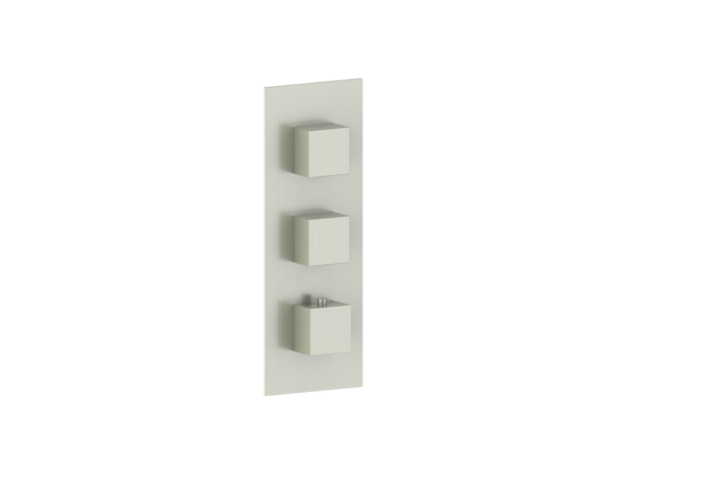 Vogt Kapfenberg Trim for 3/4-inch High-Flow Thermostatic Valve with 2 Volume Controls TM.KG.250 in Brushed Nickel
