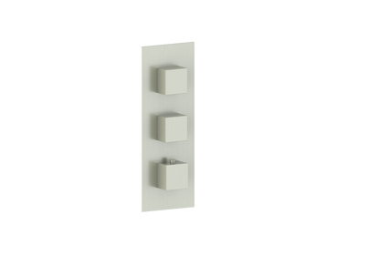 Vogt Kapfenberg Trim for 3/4-inch High-Flow Thermostatic Valve with 2 Volume Controls TM.KG.250 in Brushed Nickel