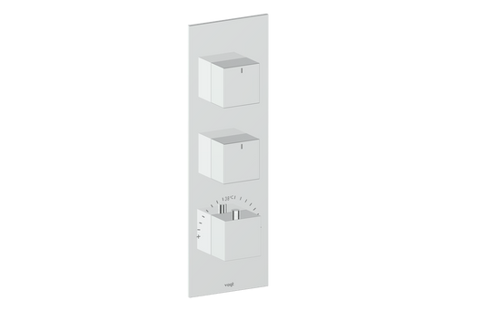 Vogt Kapfenberg Trim for 3/4-inch High-Flow Thermostatic Valve with 2 Volume Controls TM.KG.250 in Polished Chrome
