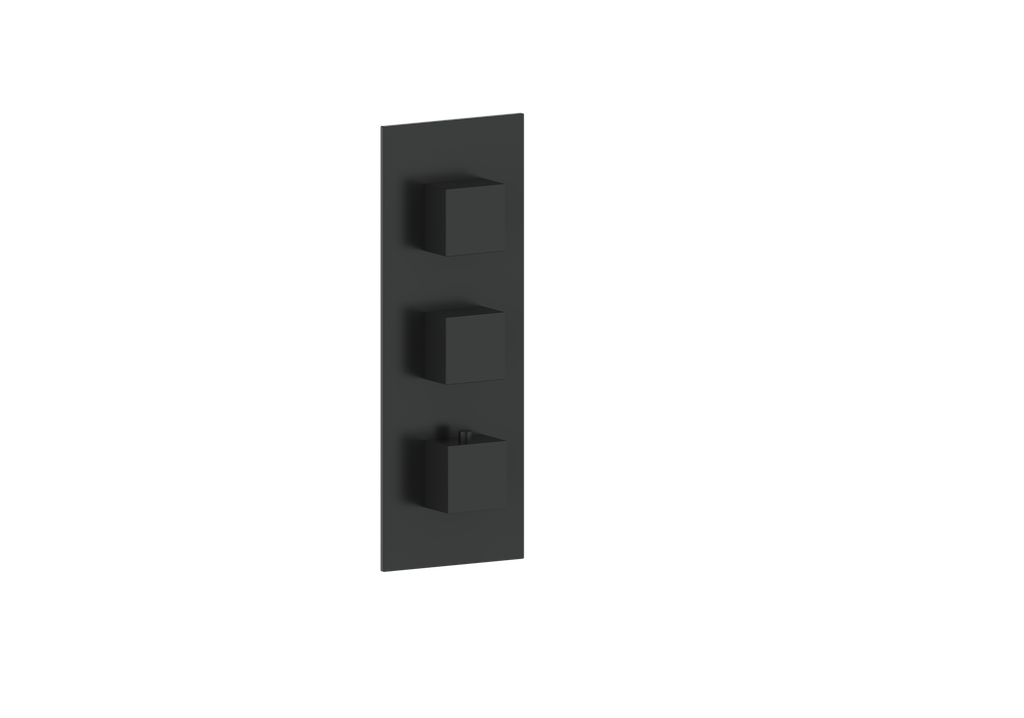 Vogt Kapfenberg Trim for 3/4-inch High-Flow Thermostatic Valve with 2 Volume Controls TM.KG.250 in Matte Black