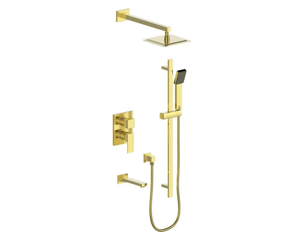 Vogt Kapfenberg 3-Way PB Shower Kit Trim TM.KG.310.310 in Brushed Gold