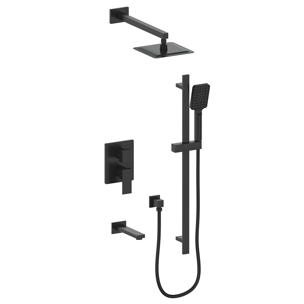Vogt Kapfenberg 3-Way PB Shower Kit Trim TM.KG.310.310 in Matte Black