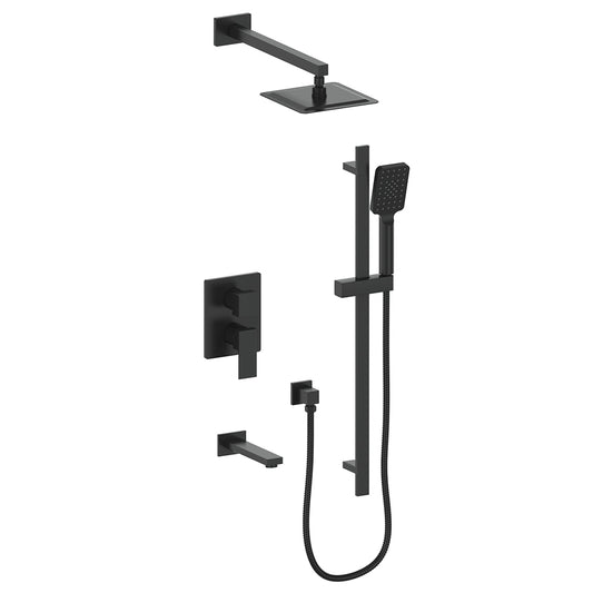 Vogt Kapfenberg 3-Way PB Shower Kit Trim TM.KG.310.310 in Matte Black