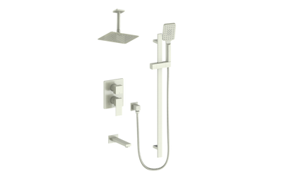 Vogt Kapfenberg 3-Way PB Shower Kit Trim with 6-inch Ceiling Arm TM.KG.310.316 in Brushed Nickel