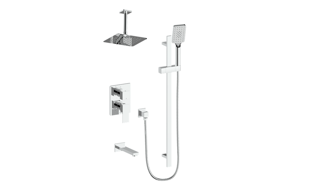 Vogt Kapfenberg 3-Way PB Shower Kit Trim with 6-inch Ceiling Arm TM.KG.310.316 in Polished Chrome