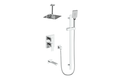 Vogt Kapfenberg 3-Way PB Shower Kit Trim with 6-inch Ceiling Arm TM.KG.310.316 in Polished Chrome