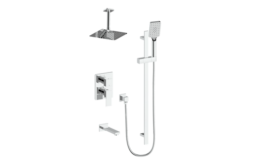 Vogt Kapfenberg 3-Way PB Shower Kit Trim with 6-inch Ceiling Arm TM.KG.310.316 in Polished Chrome