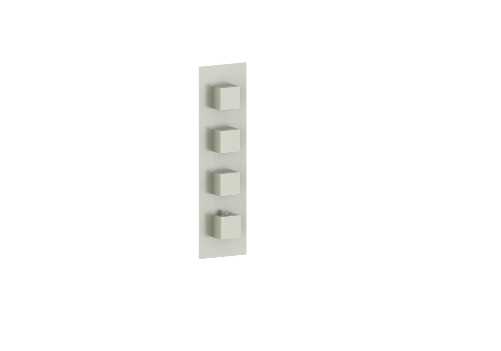 Vogt Kapfenberg Trim for 3/4-inch High-Flow Thermostatic Valve with 3 Volume Controls TM.KG.350 in Brushed Nickel