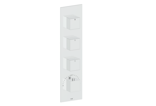 Vogt Kapfenberg Trim for 3/4-inch High-Flow Thermostatic Valve with 3 Volume Controls TM.KG.350 in Polished Chrome