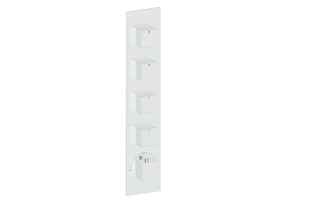 Vogt Kapfenberg Trim for 3/4-inch High-Flow Thermostatic Valve with 4 Volume Controls TM.KG.450 in Polished Chrome