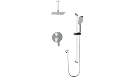 Vogt Lusten Trim for 2-Way Pressure Balance Shower Kit with 6" Ceiling Arm in Chrome/Glossy White - TM.LN.210.216