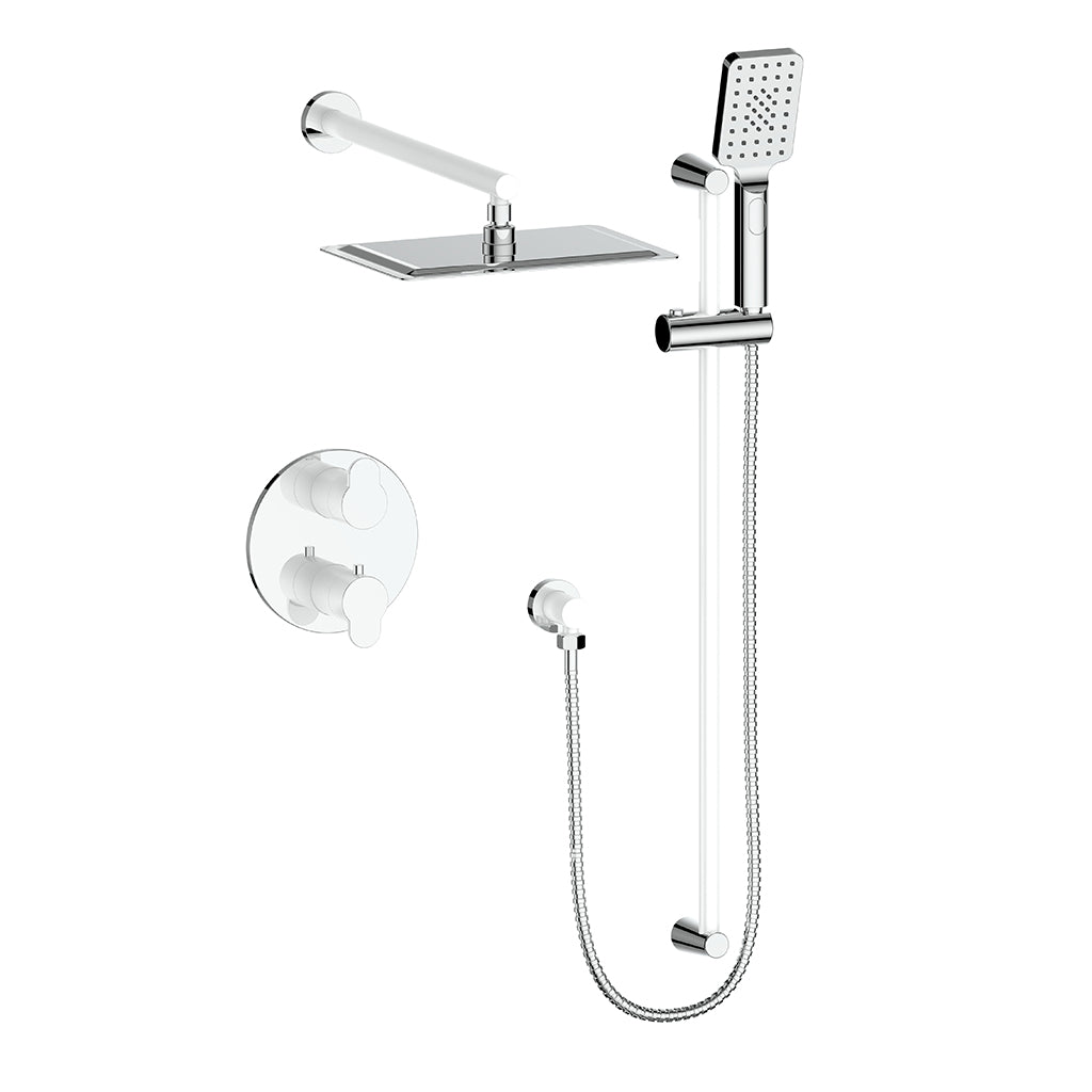 Vogt Lusten Trim for 2-Way Thermostatic Shower Kit in Chrome/Glossy White - TM.LN.220.210