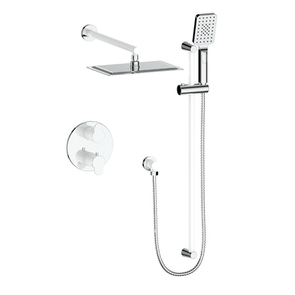 Vogt Lusten Trim for 2-Way Thermostatic Shower Kit in Chrome/Glossy White - TM.LN.220.210