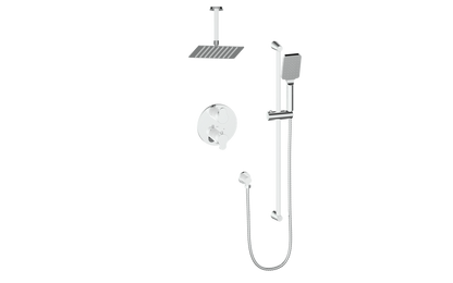 Vogt Lusten Trim for 2-Way Thermostatic Shower Kit with 6" Ceiling Arm in Chrome/Glossy White - TM.LN.220.216