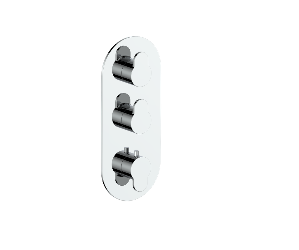 Vogt Lusten Trim for 3/4" High-Flow Thermostatic Valve with 2 Volume Controls in Polished Chrome - TM.LN.250