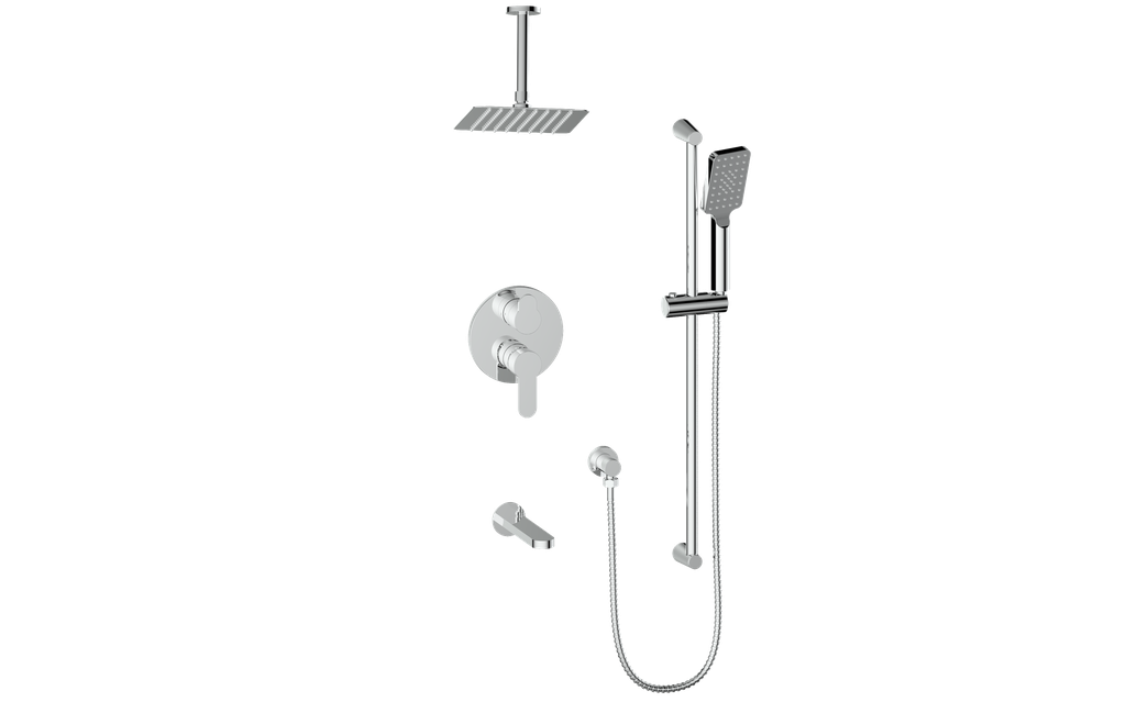Vogt Lusten Trim for 3-Way Pressure Balance Shower Kit with 6" Ceiling Arm in Polished Chrome - TM.LN.310.316