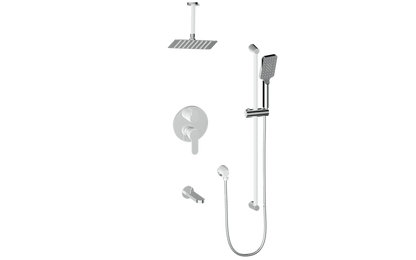 Vogt Lusten Trim for 3-Way Pressure Balance Shower Kit with 6" Ceiling Arm in Chrome/Glossy White - TM.LN.310.316