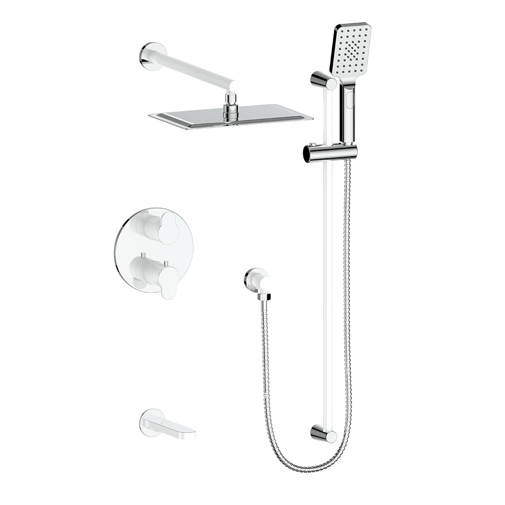 Vogt Lusten Trim for 3-Way Thermostatic Shower Kit in Chrome/Glossy White - TM.LN.320.310