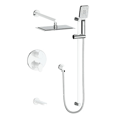 Vogt Lusten Trim for 3-Way Thermostatic Shower Kit in Chrome/Glossy White - TM.LN.320.310