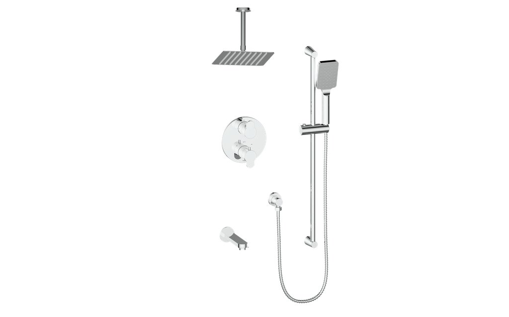 Vogt Lusten Trim for 3-Way Thermostatic Shower Kit with 6" Ceiling Arm in Polished Chrome - TM.LN.320.316